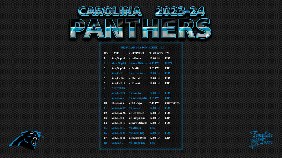 Carolina Panthers Schedule 2024 Tickets