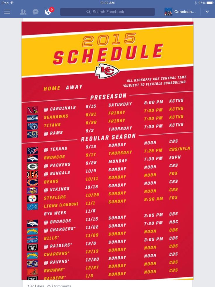 Chiefs Schedule 2025 Nfl Kenneth C Lundberg Chiefs Schedule 2025 Nfl Kenneth C Lundberg