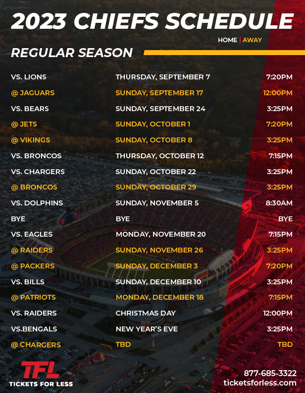 Chiefs Today: Full Game Schedule Chiefs Today: Full Game Schedule