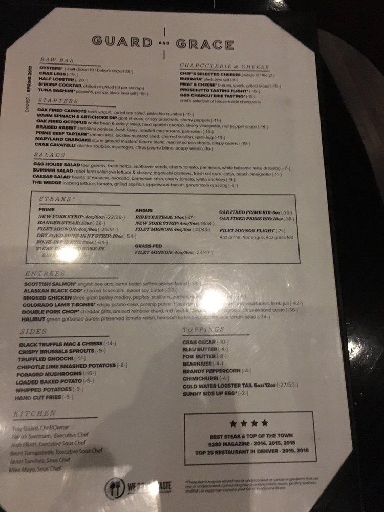 Guard And Grace Menu Denver: Explore Seasonal Dishes