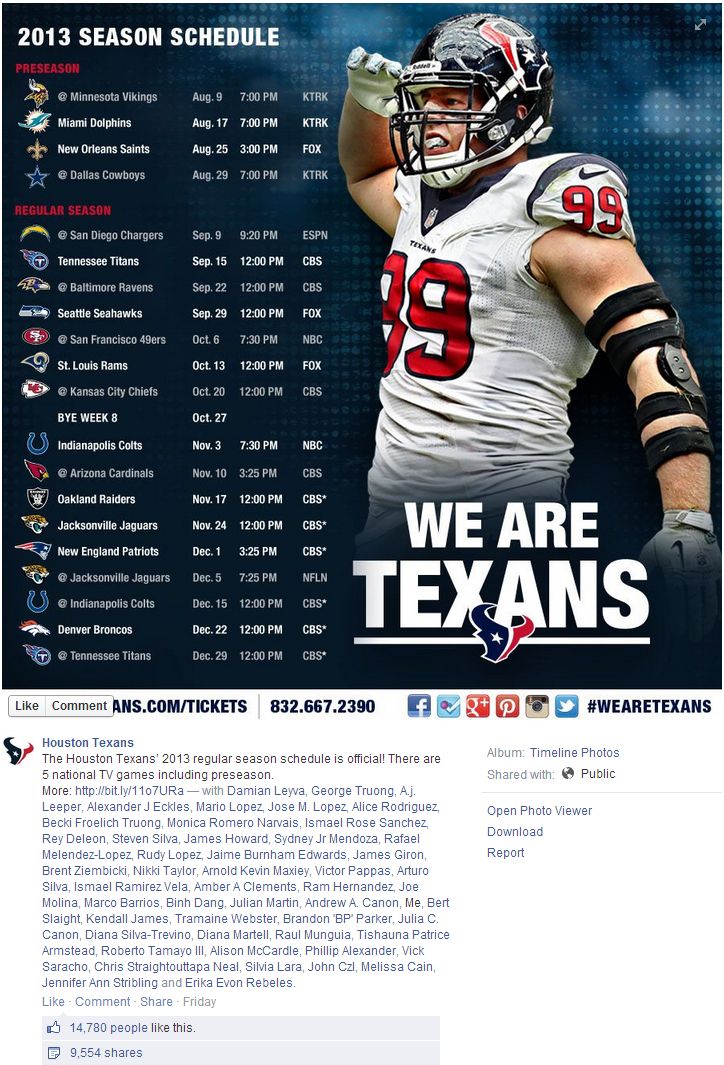 Houston Texans Nfl Schedule
