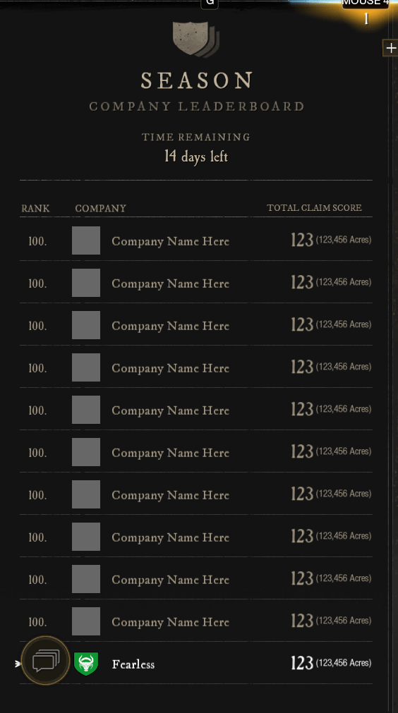 In Game Leaks About Seasons And Companies Leaderboard R Newworldgame In Game Leaks About Seasons And Companies Leaderboard R Newworldgame