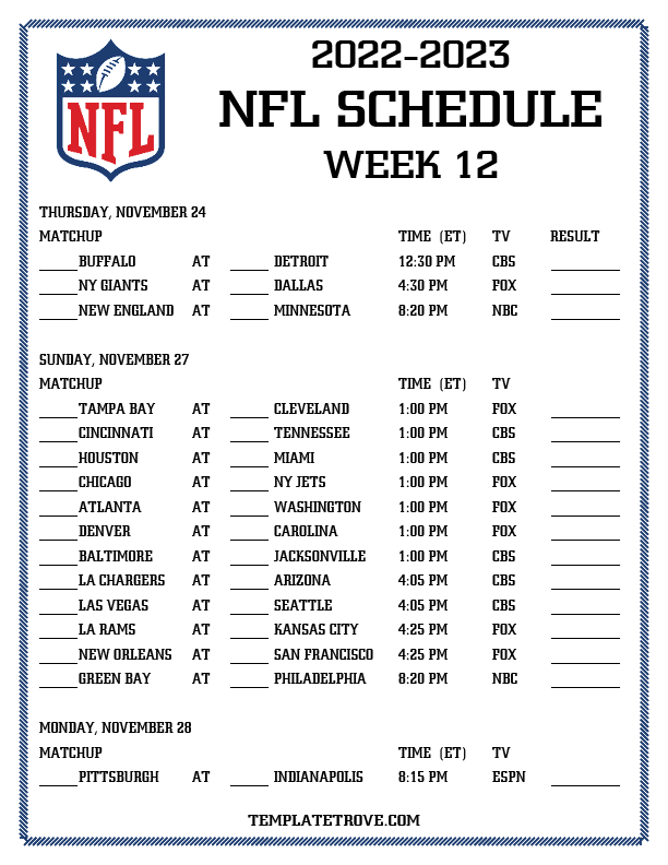 Nfl Football Schedule: Week 6 Games & Scores