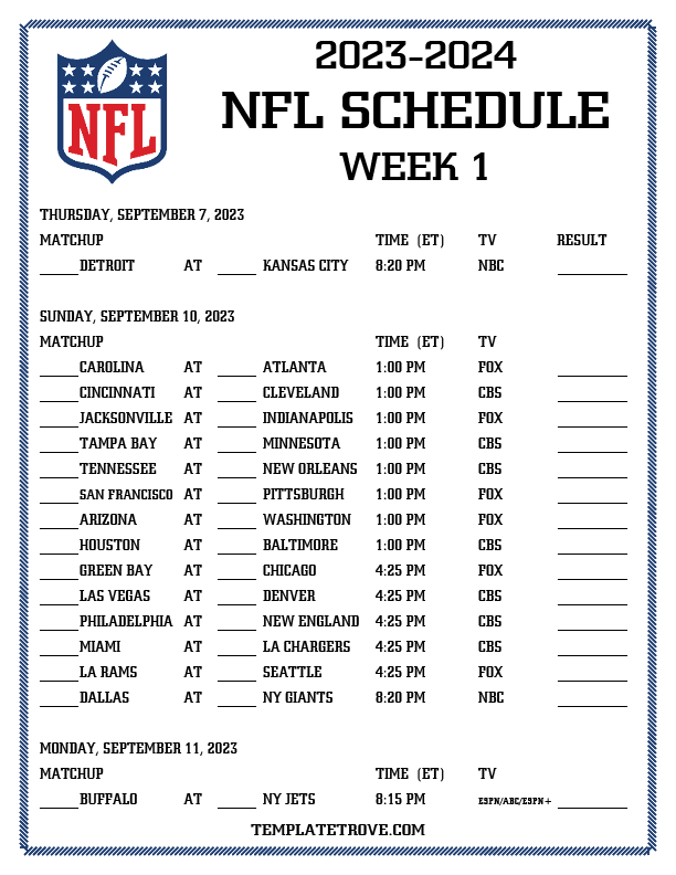 Nfl Tv Schedule Guide: Find Your Game