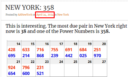 Pick3 Pick4 New York