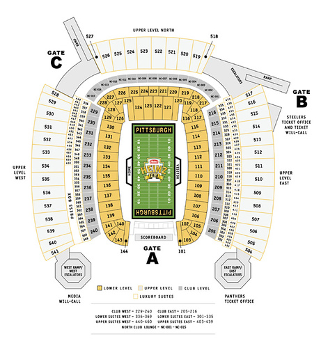 Pittsburgh Steelers Stadium Seating Chart Pittsburgh Steelers Stadium Seating Chart