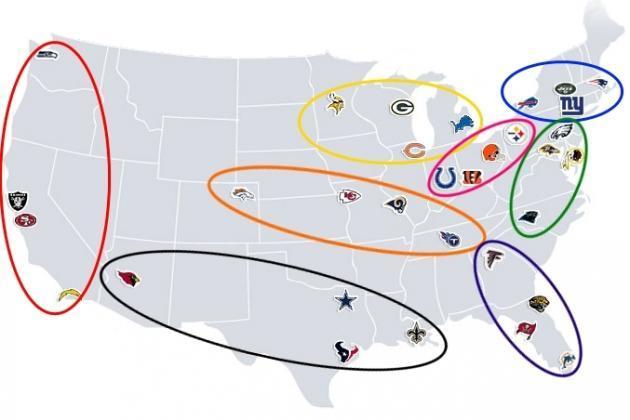Redditor Creates Geographically Based Nfl Divisions Bleacher Report Redditor Creates Geographically Based Nfl Divisions Bleacher Report