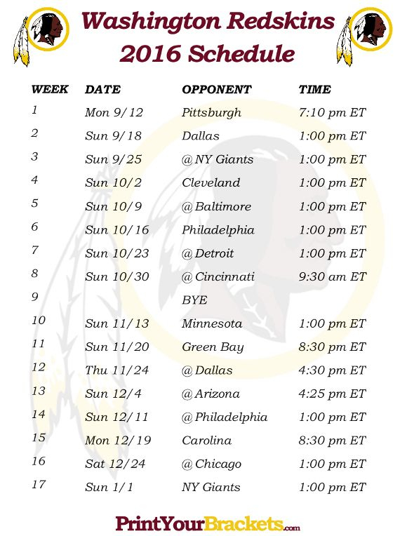 Redskins Football Schedule: Your Ultimate Guide Redskins Football Schedule: Your Ultimate Guide