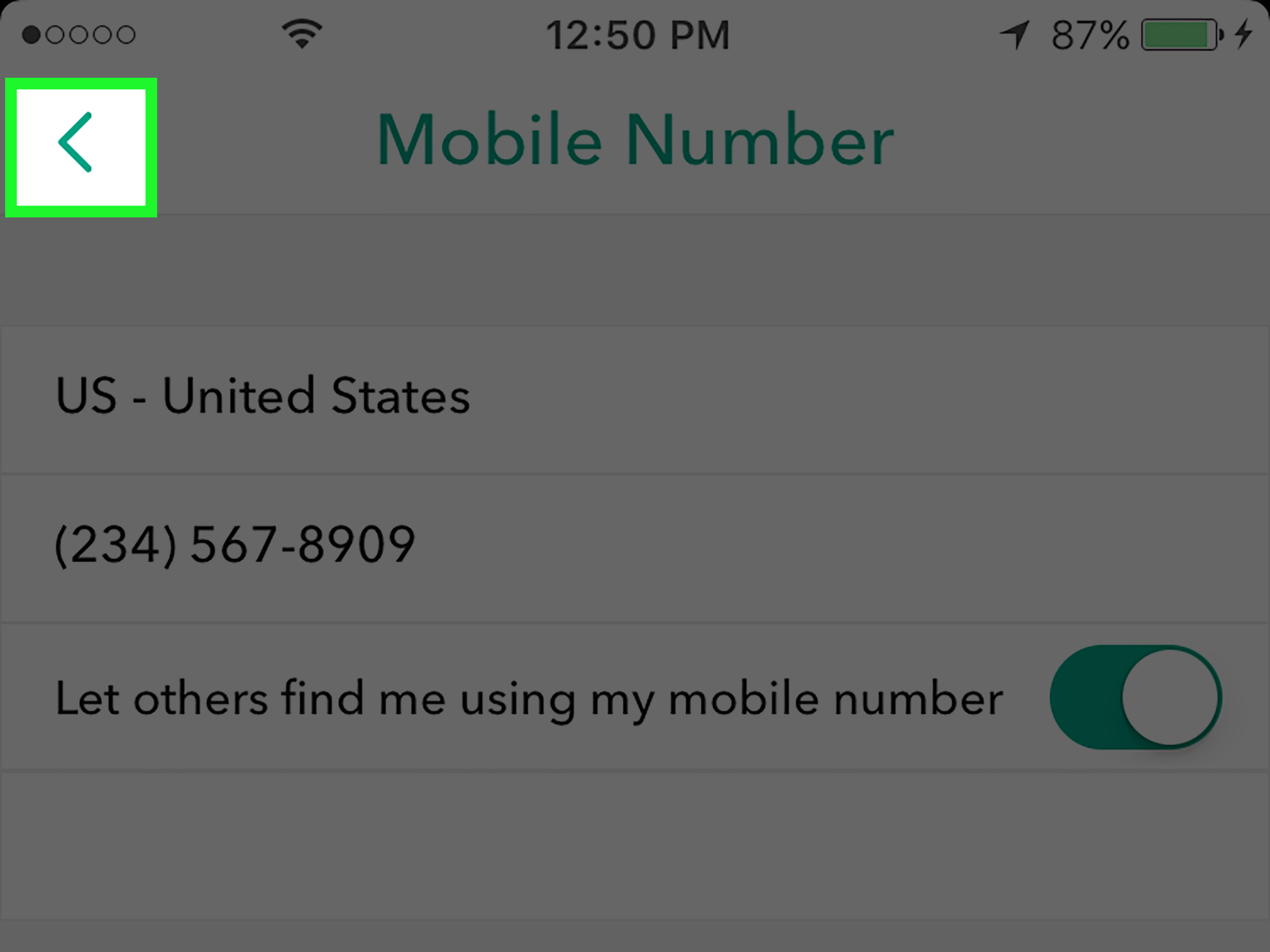 Snapchat Change Phone Number