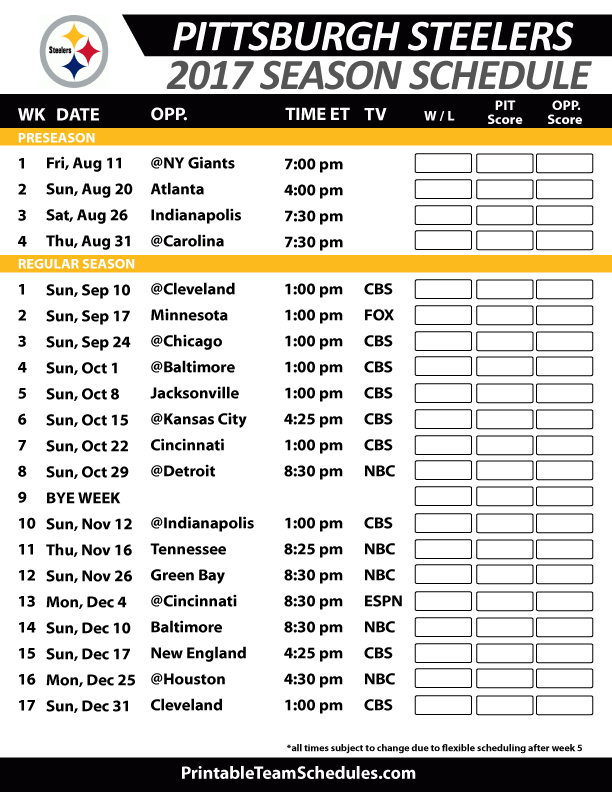 Steelers Schedule 2024 Release Date