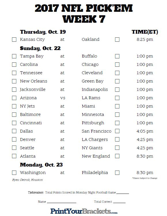This Week Nfl Schedule