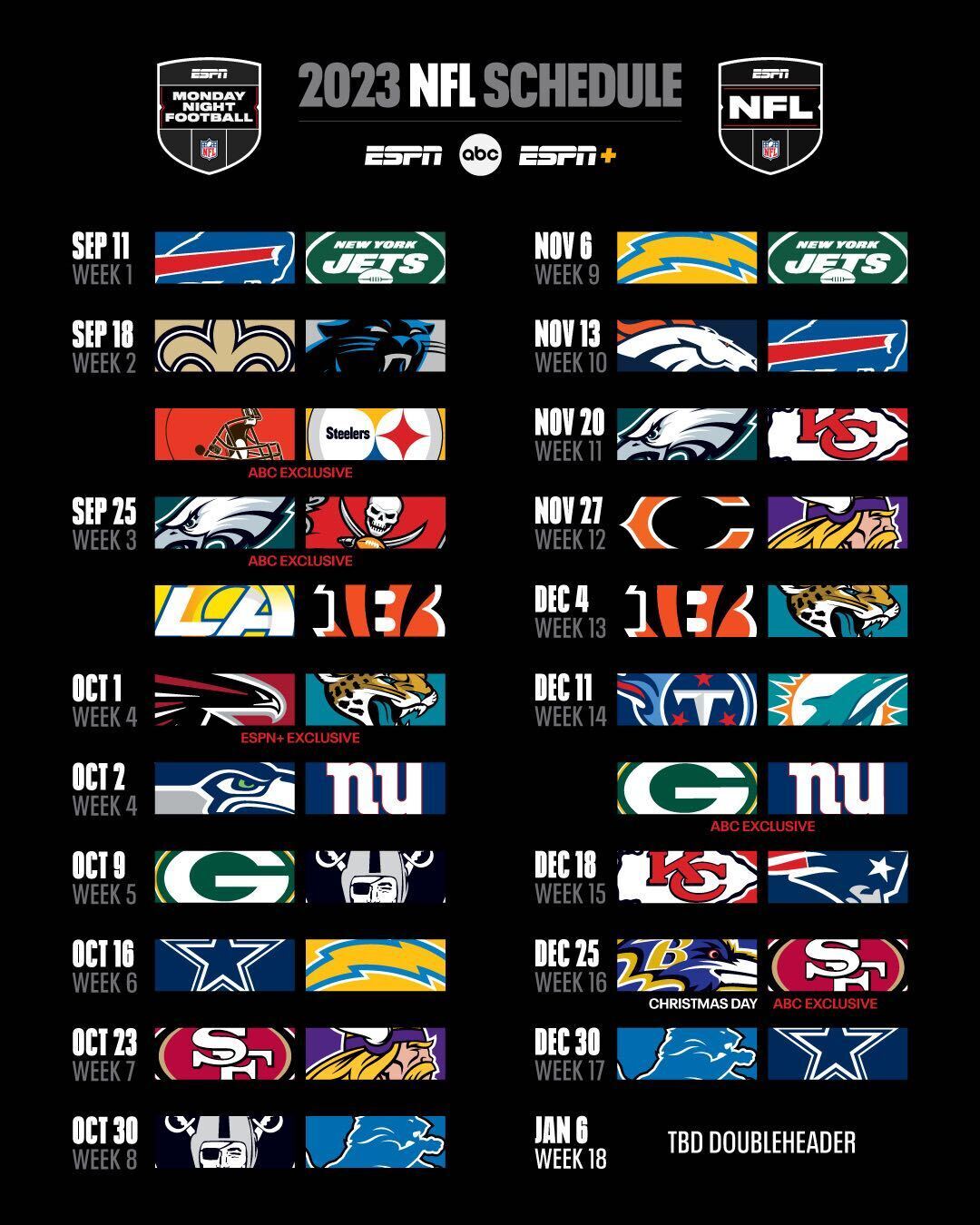 Who Playing On Monday Night Football